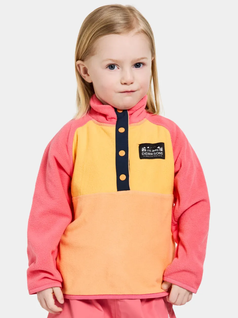 Didriksons Monte Kids' Half Button- Fleecepaidat & Välikerrokset|Fleecetakit & Fleecepaidat
