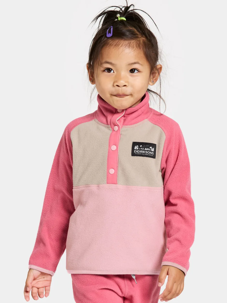 Didriksons Monte Kids' Half Button- Fleecepaidat & Välikerrokset|Fleecetakit & Fleecepaidat
