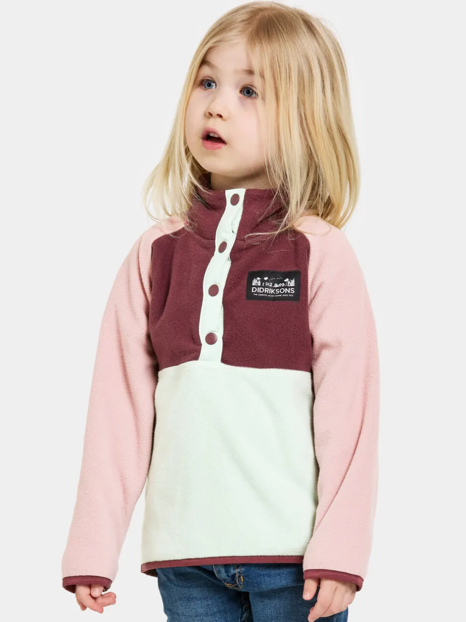 Didriksons Monte Kids' Half Button- Fleecepaidat & Välikerrokset|Fleecetakit & Fleecepaidat