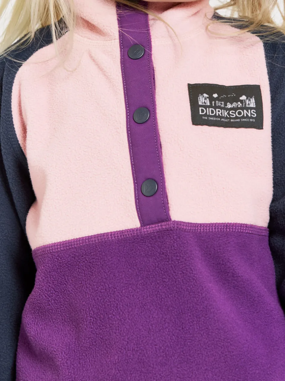 Didriksons Monte Kids' Half Button- Fleecepaidat & Välikerrokset|Fleecetakit & Fleecepaidat
