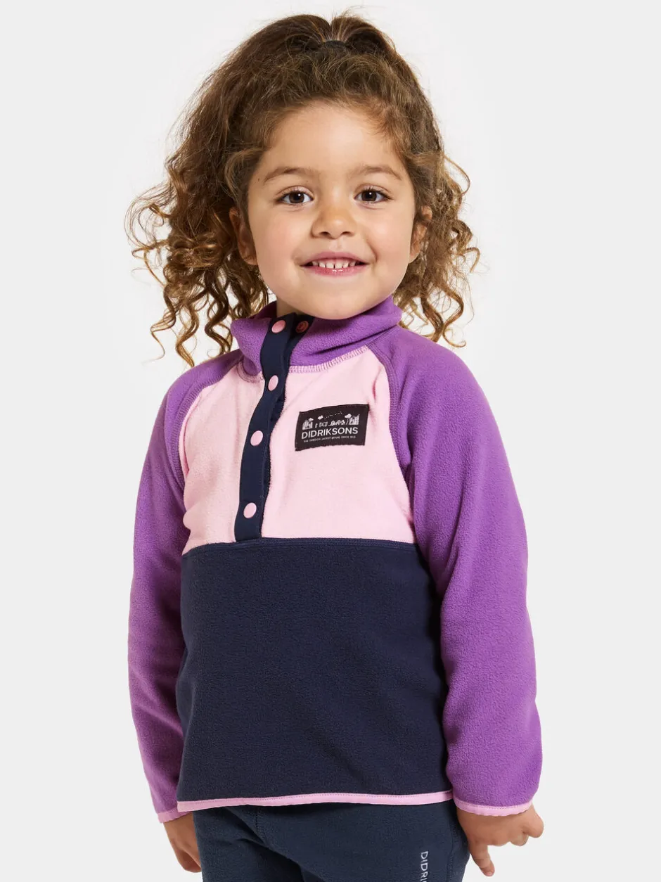 Didriksons Monte Kids' Half Button- Fleecepaidat & Välikerrokset|Fleecetakit & Fleecepaidat
