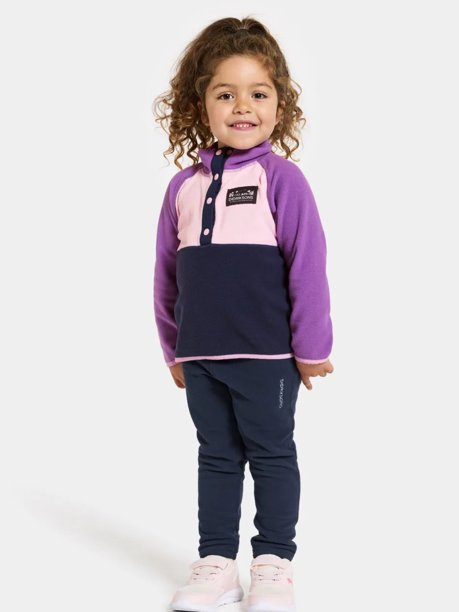 Didriksons Monte Kids' Half Button- Fleecepaidat & Välikerrokset|Fleecetakit & Fleecepaidat