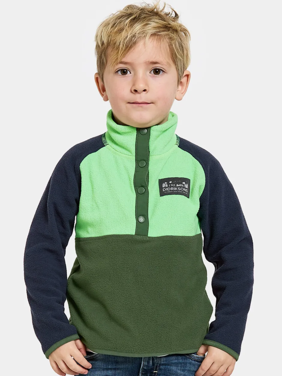 Didriksons Monte Kids' Half Button- Fleecepaidat & Välikerrokset|Fleecetakit & Fleecepaidat