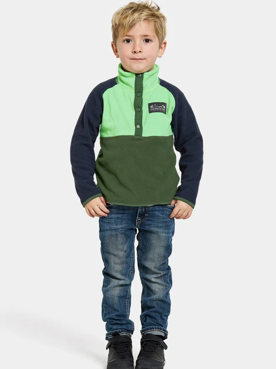 Didriksons Monte Kids' Half Button- Fleecepaidat & Välikerrokset|Fleecetakit & Fleecepaidat