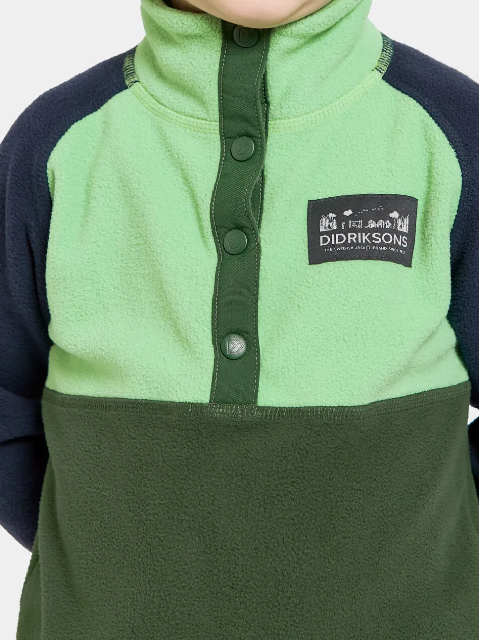 Didriksons Monte Kids' Half Button- Fleecepaidat & Välikerrokset|Fleecetakit & Fleecepaidat