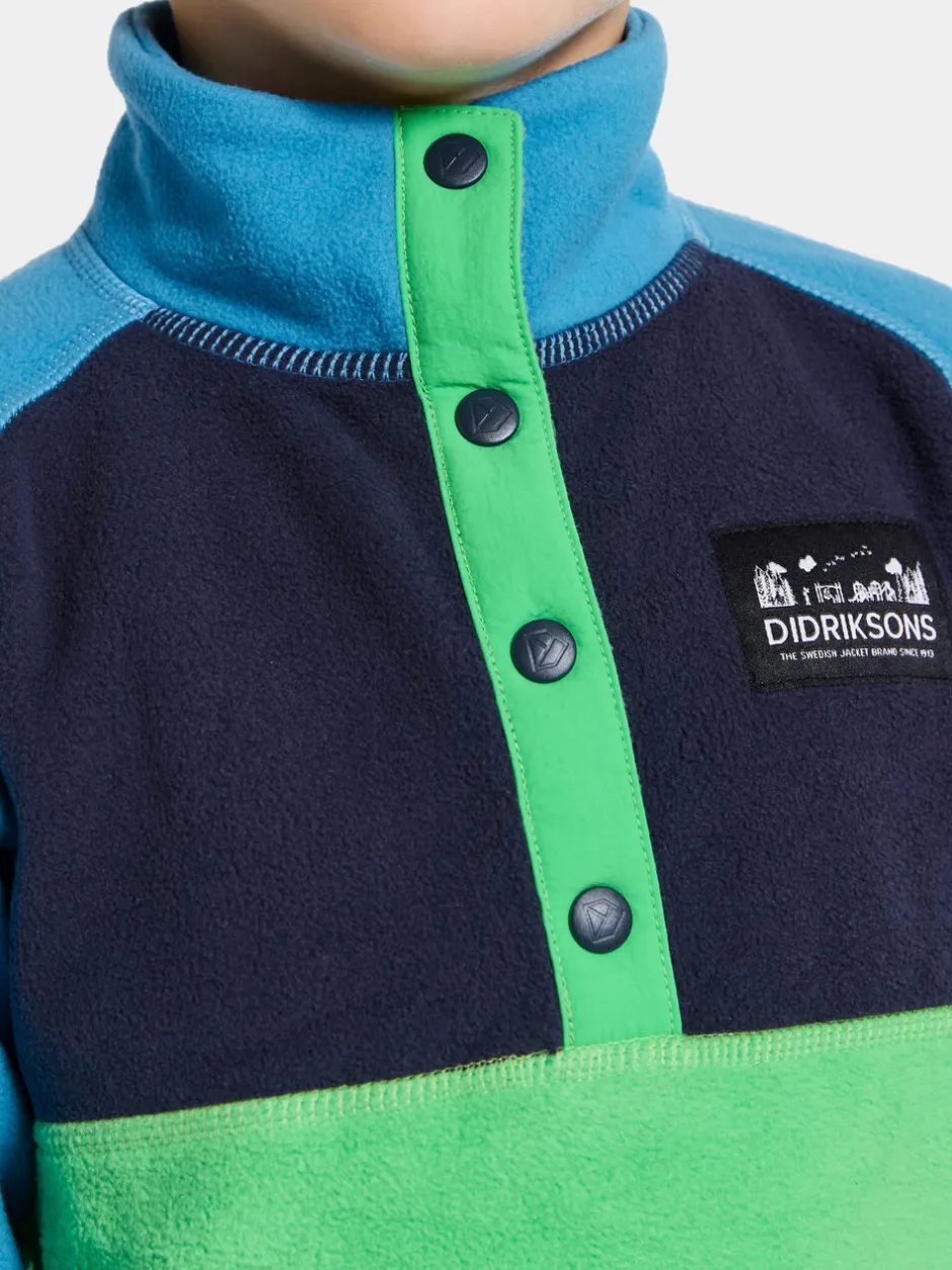 Didriksons Monte Kids' Half Button- Fleecepaidat & Välikerrokset|Fleecetakit & Fleecepaidat