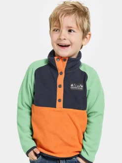 Didriksons Monte Kids' Half Button- Fleecepaidat & Välikerrokset|Fleecetakit & Fleecepaidat