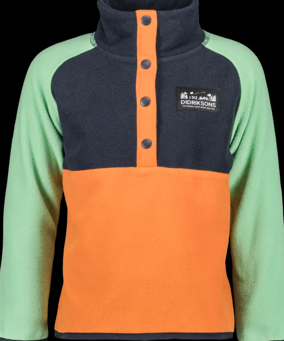 Didriksons Monte Kids' Half Button- Fleecepaidat & Välikerrokset|Fleecetakit & Fleecepaidat