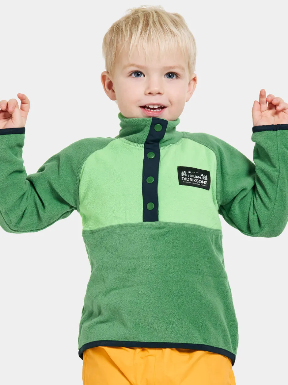 Didriksons Monte Kids' Half Button- Fleecepaidat & Välikerrokset|Fleecetakit & Fleecepaidat