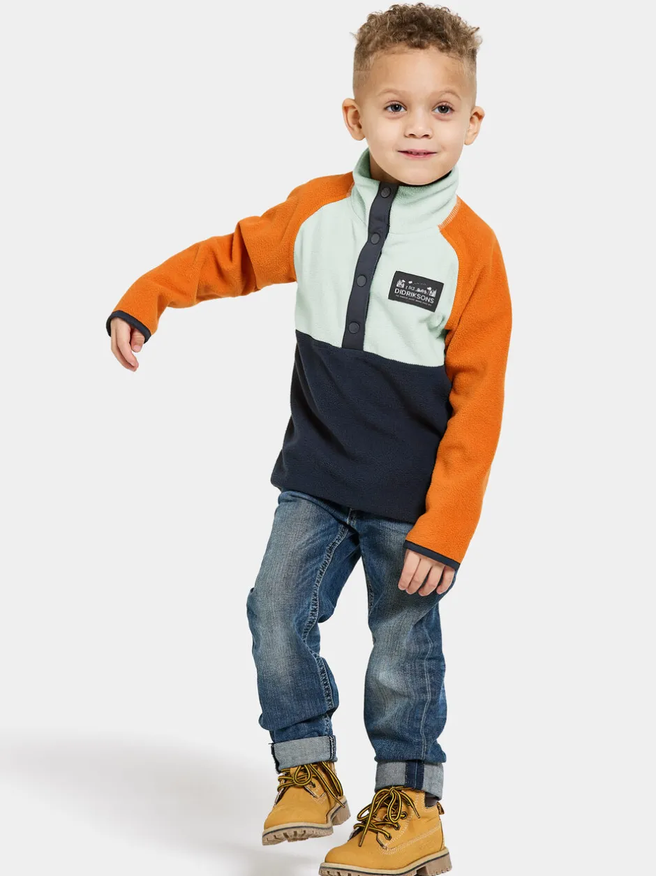Didriksons Monte Kids' Half Button- Fleecepaidat & Välikerrokset|Fleecetakit & Fleecepaidat