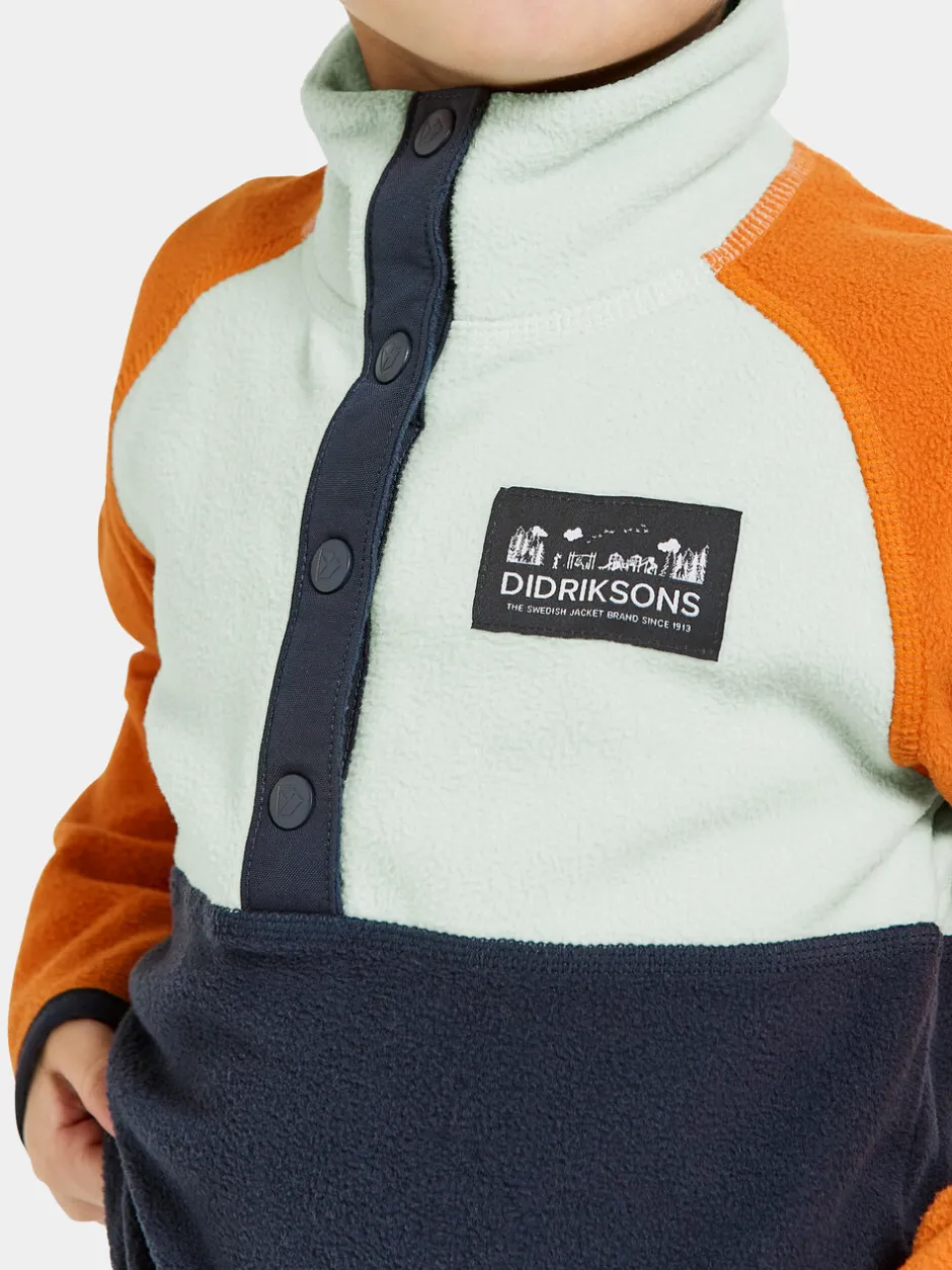 Didriksons Monte Kids' Half Button- Fleecepaidat & Välikerrokset|Fleecetakit & Fleecepaidat