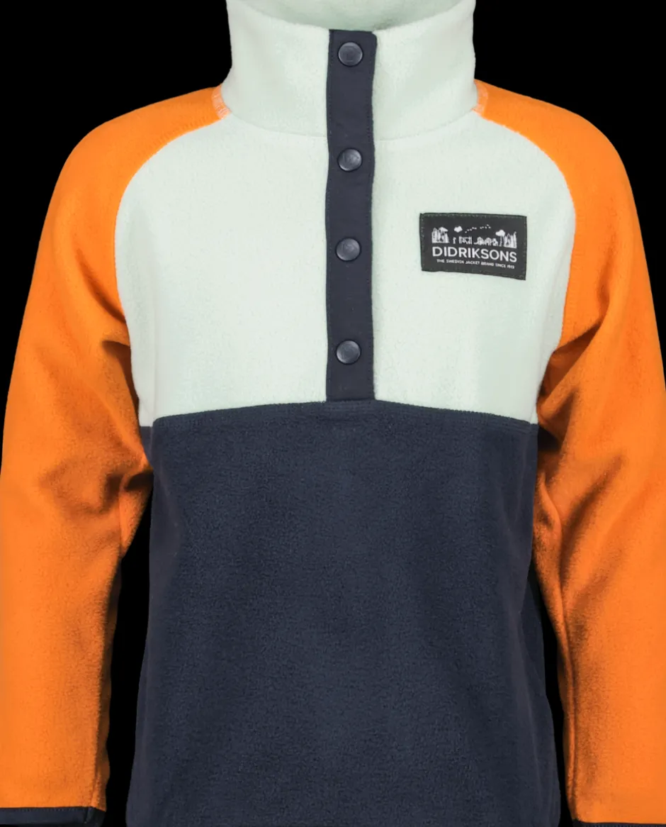 Didriksons Monte Kids' Half Button- Fleecepaidat & Välikerrokset|Fleecetakit & Fleecepaidat