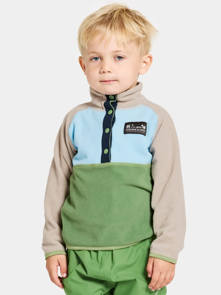 Didriksons Monte Kids' Half Button- Fleecepaidat & Välikerrokset|Fleecetakit & Fleecepaidat