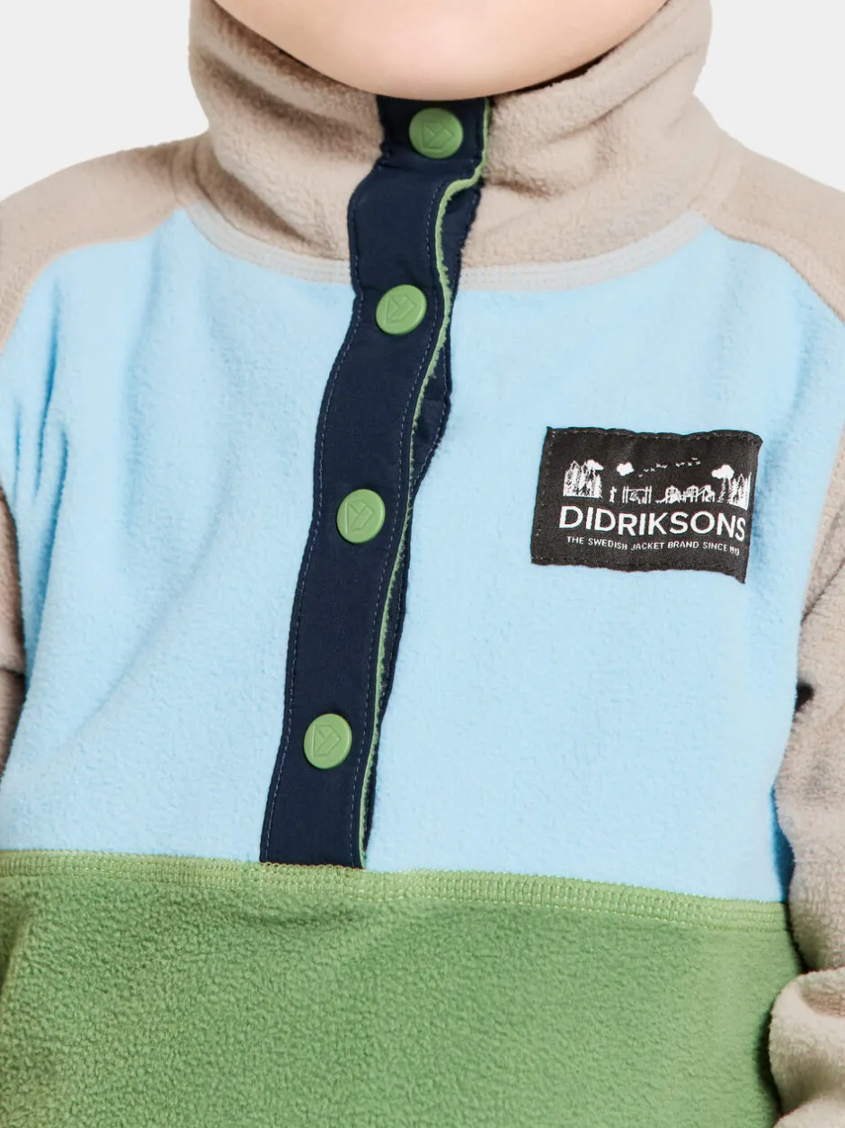 Didriksons Monte Kids' Half Button- Fleecepaidat & Välikerrokset|Fleecetakit & Fleecepaidat