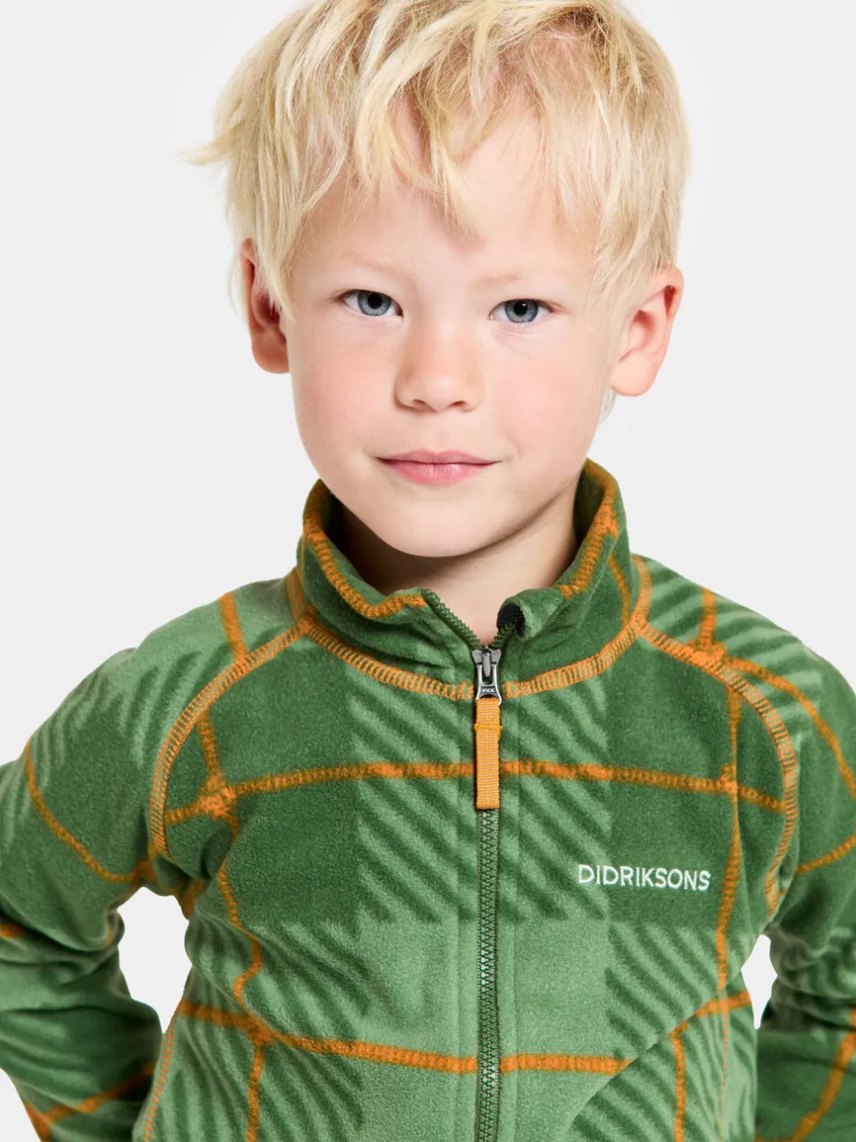 Didriksons Monte Printed Kids' Full-Zip Termos- Fleecepaidat & Välikerrokset|Puserot & T-Paidat