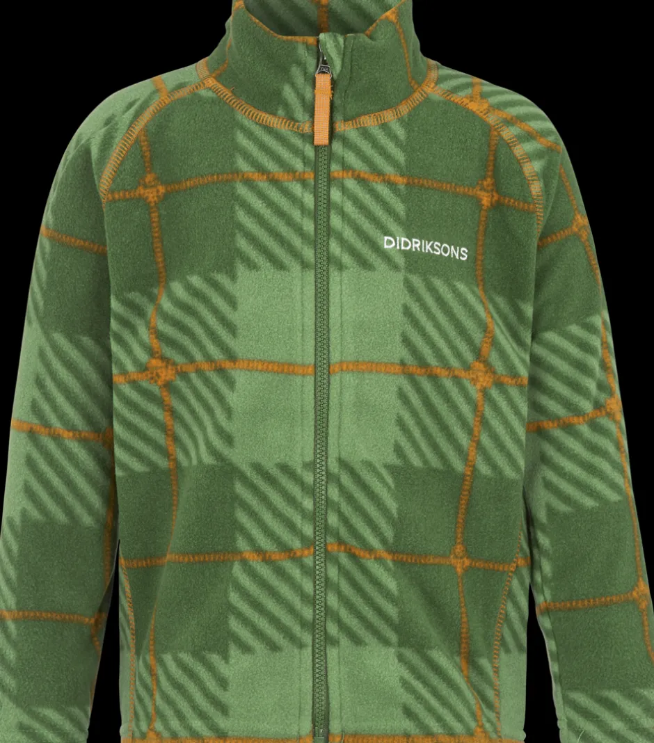 Didriksons Monte Printed Kids' Full-Zip Termos- Fleecepaidat & Välikerrokset|Puserot & T-Paidat