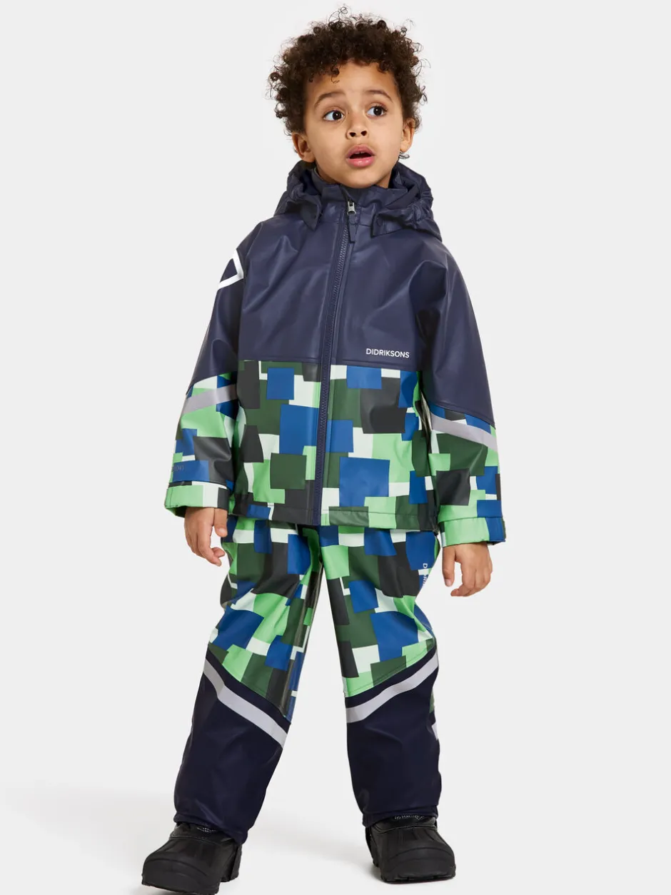 Didriksons Waterman Printed Kids' Set- Vuorittomat Sadeasut